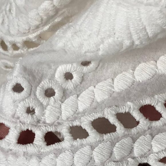 Chico’s White Cotton Eyelet Tunic Top – Coastal Grandma Chic, Boho Resort Style - Picture 6 of 12